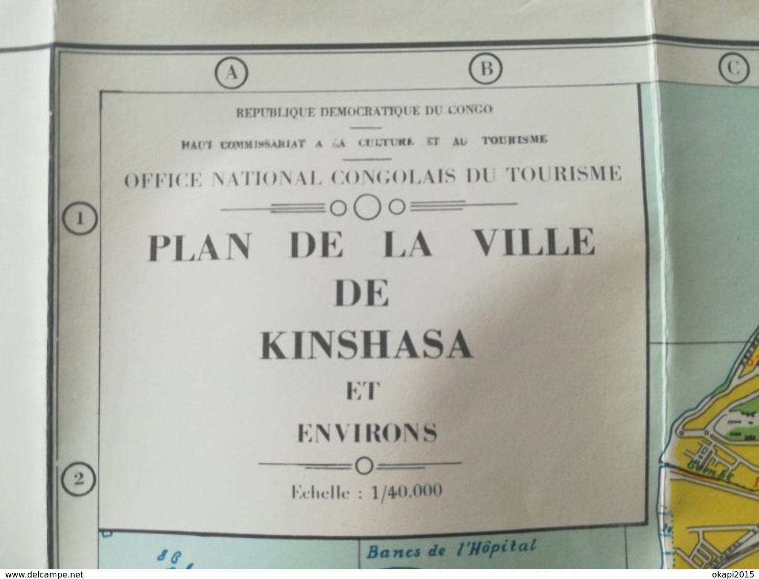 VIEUX PLAN DE LA VILLE DE KINSHASA RÉPUBLIQUE DÉMOCRATIQUE DU CONGO EX - CONGO BELGE COLONIE BELGIQUE CARTES CARTE - Altri Disegni