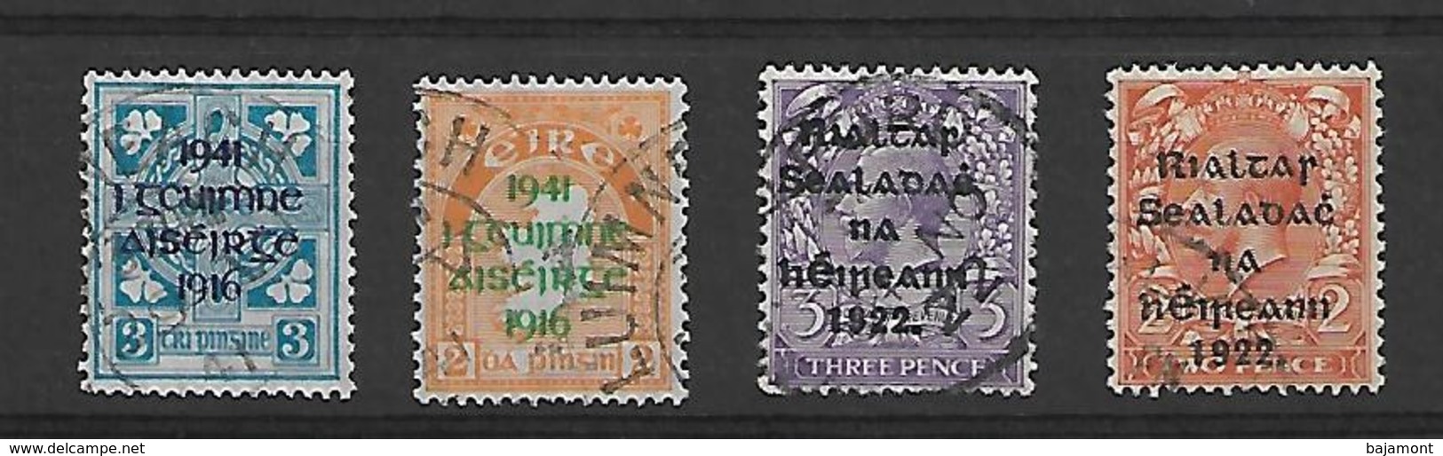 TIMBRES D'IRLANDE. EIRE  SURCHARGES. LA VALEUR ??? - Used Stamps