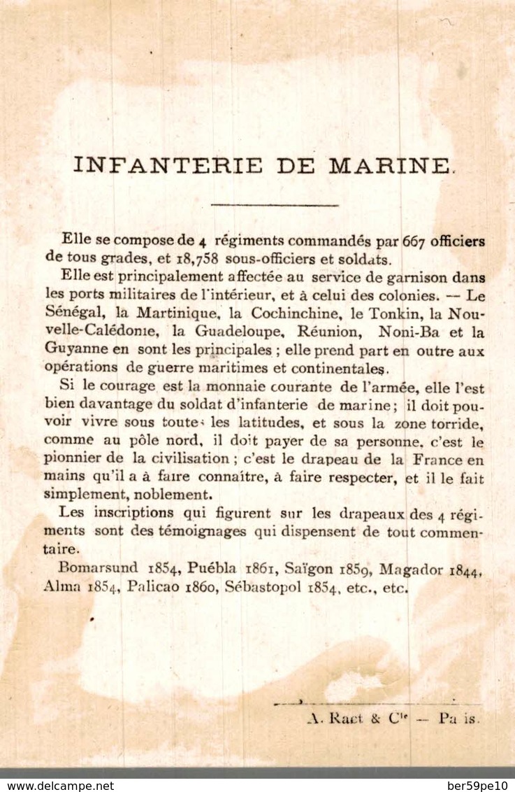 CHROMO  INFANTERIE DE MARINE - Sonstige & Ohne Zuordnung