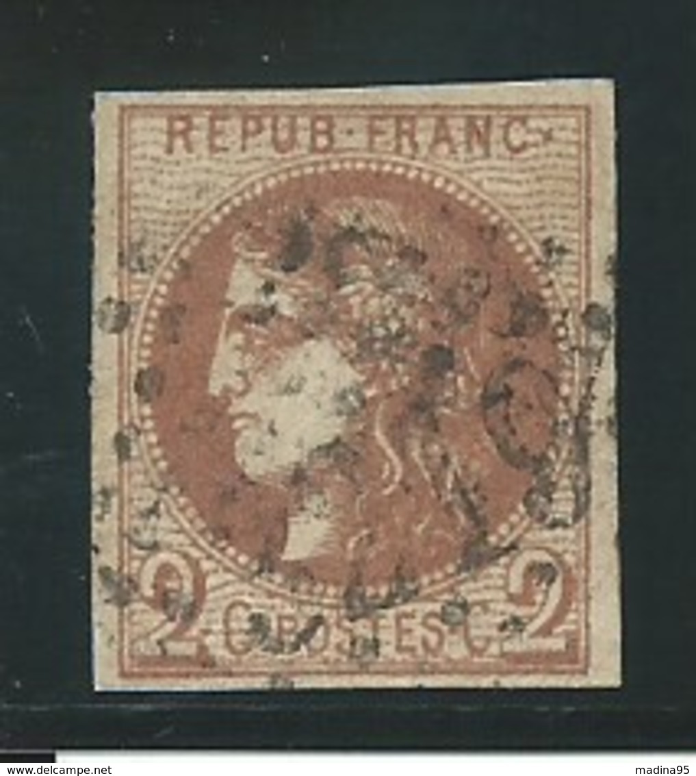 FRANCE: Obl., N° YT 40B, Rep 2, Brun-rouge, Signé A Brun Et Calves, TB - 1870 Ausgabe Bordeaux