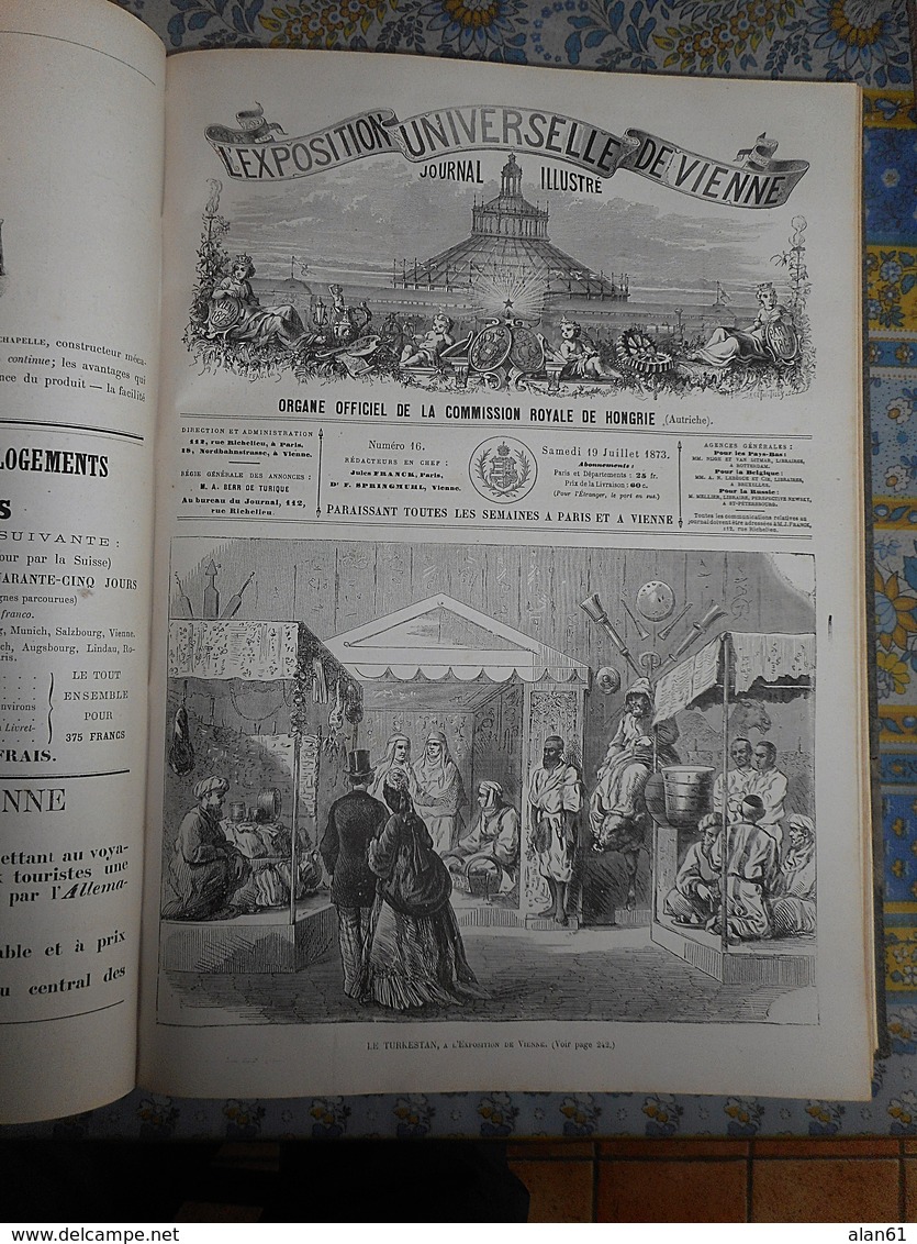 L' EXPOSITION DE VIENNE 1873 RELIURE CHINE CHINA JAPON JAPAN RUSSIE FRANCE ROUMANIE TURQUIE HONGRIE ALLEMAGNE ARTS ETC