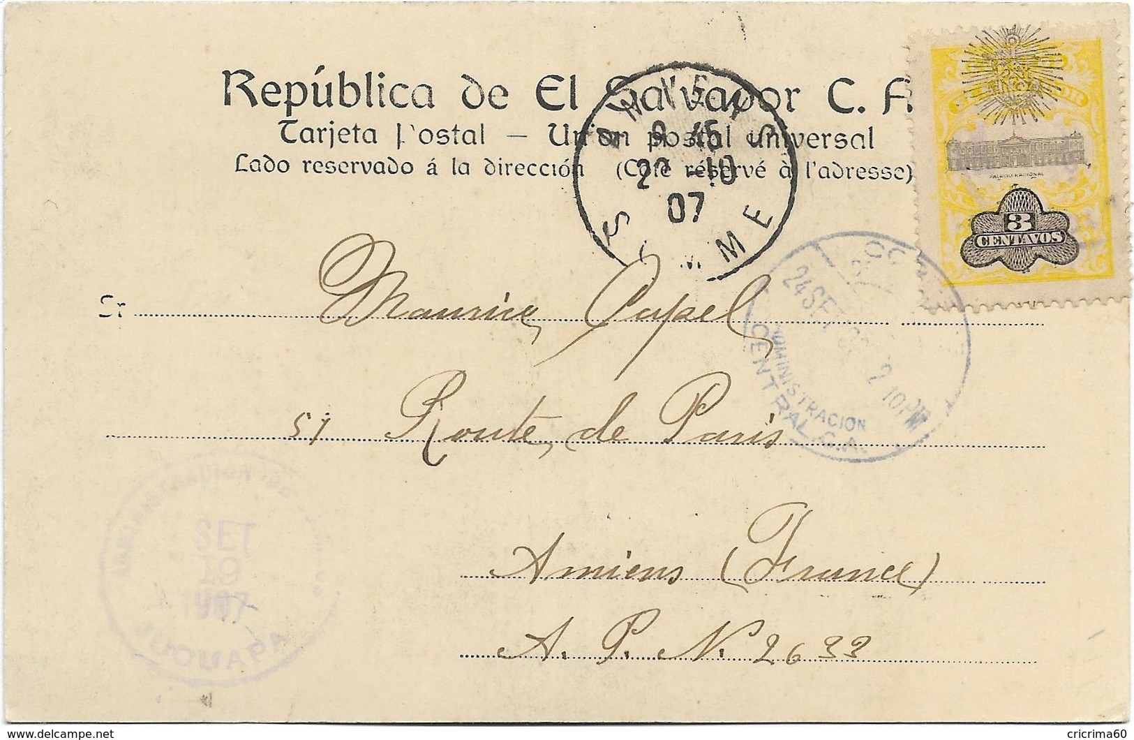 Grupo De Indigenas De PEANCHIMALCO, Rép. Del SALVADOR, C. A. - Belle Et Rare CPA Ayant Circulé En 1907. TBE. - El Salvador