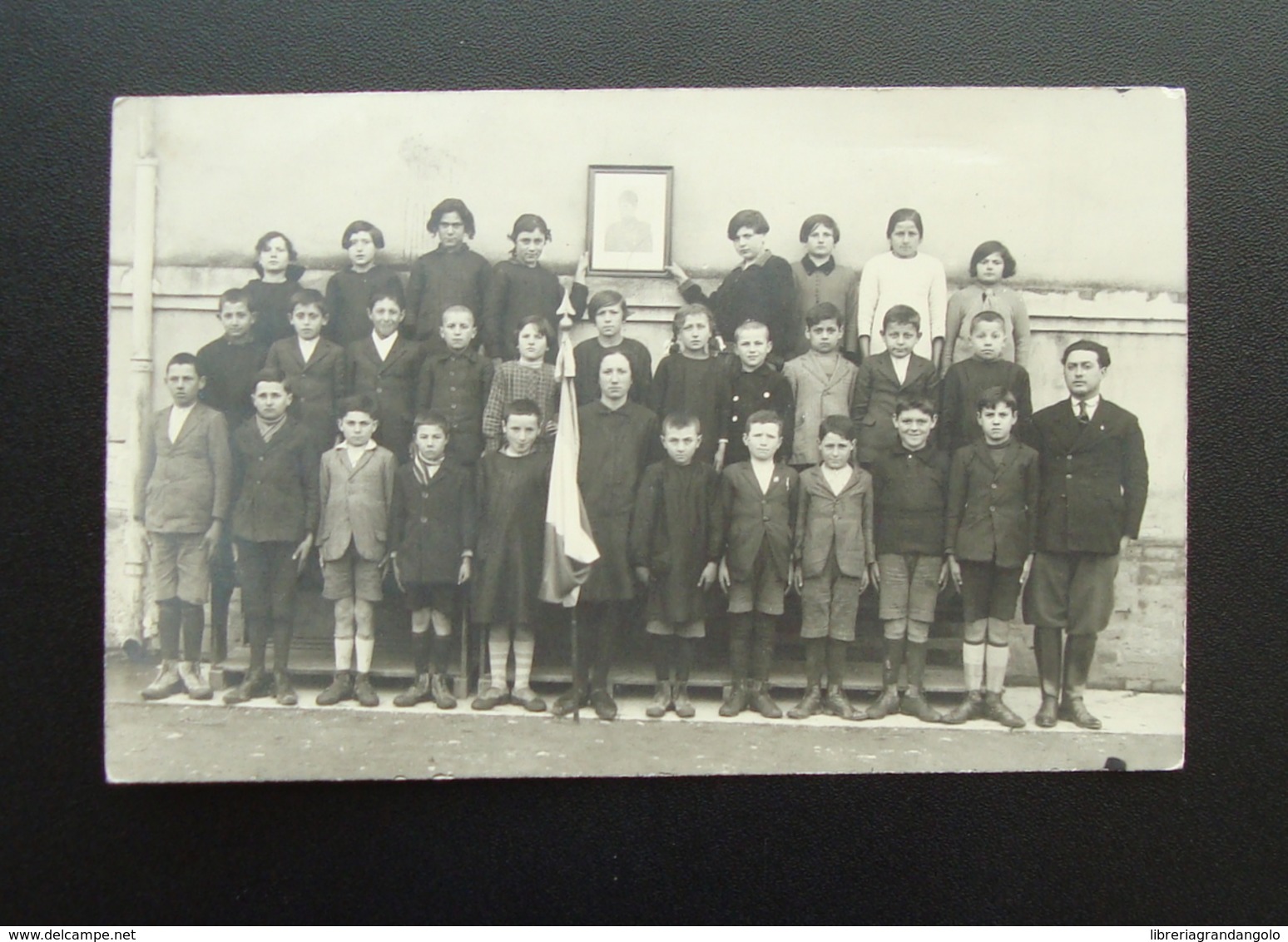 Fascismo Cartolina Fotografia Scuola Ritratto Duce 1930 - Unclassified