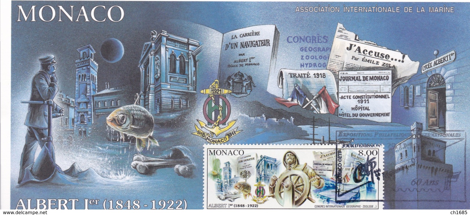 MONACO  : Yvert 2145 Albert 1er Sur Carte D'exposition - Storia Postale