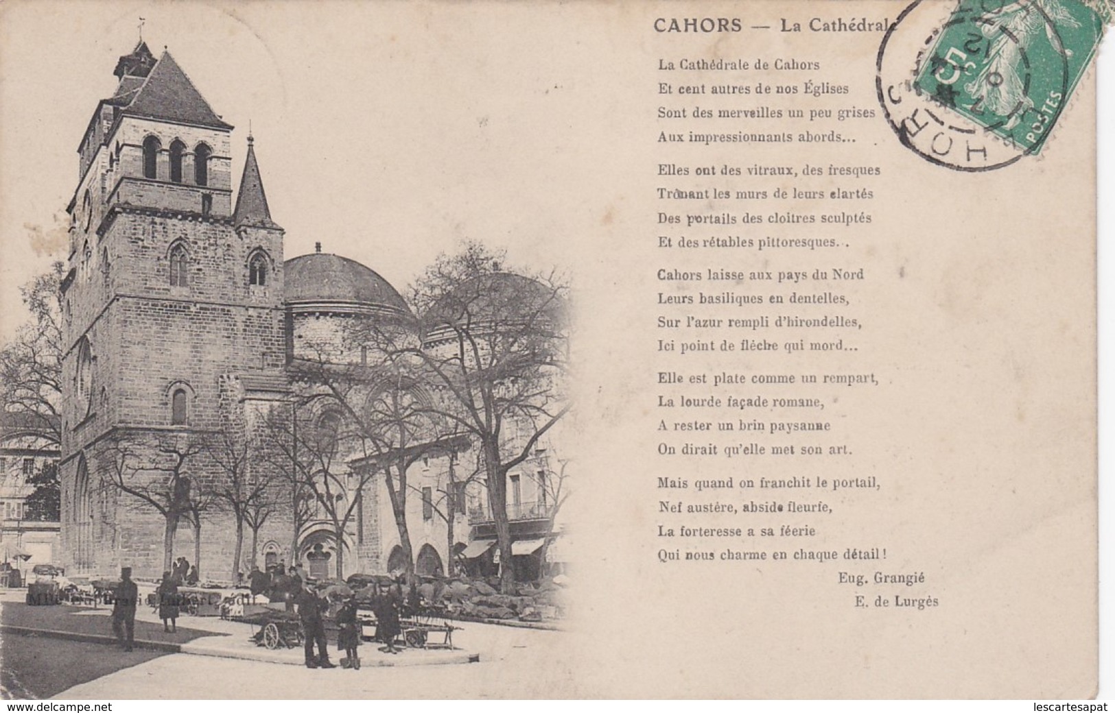 CPA CAHORS La Cathédrale Belle Carte 1912 (lot Pat 65) - Cahors