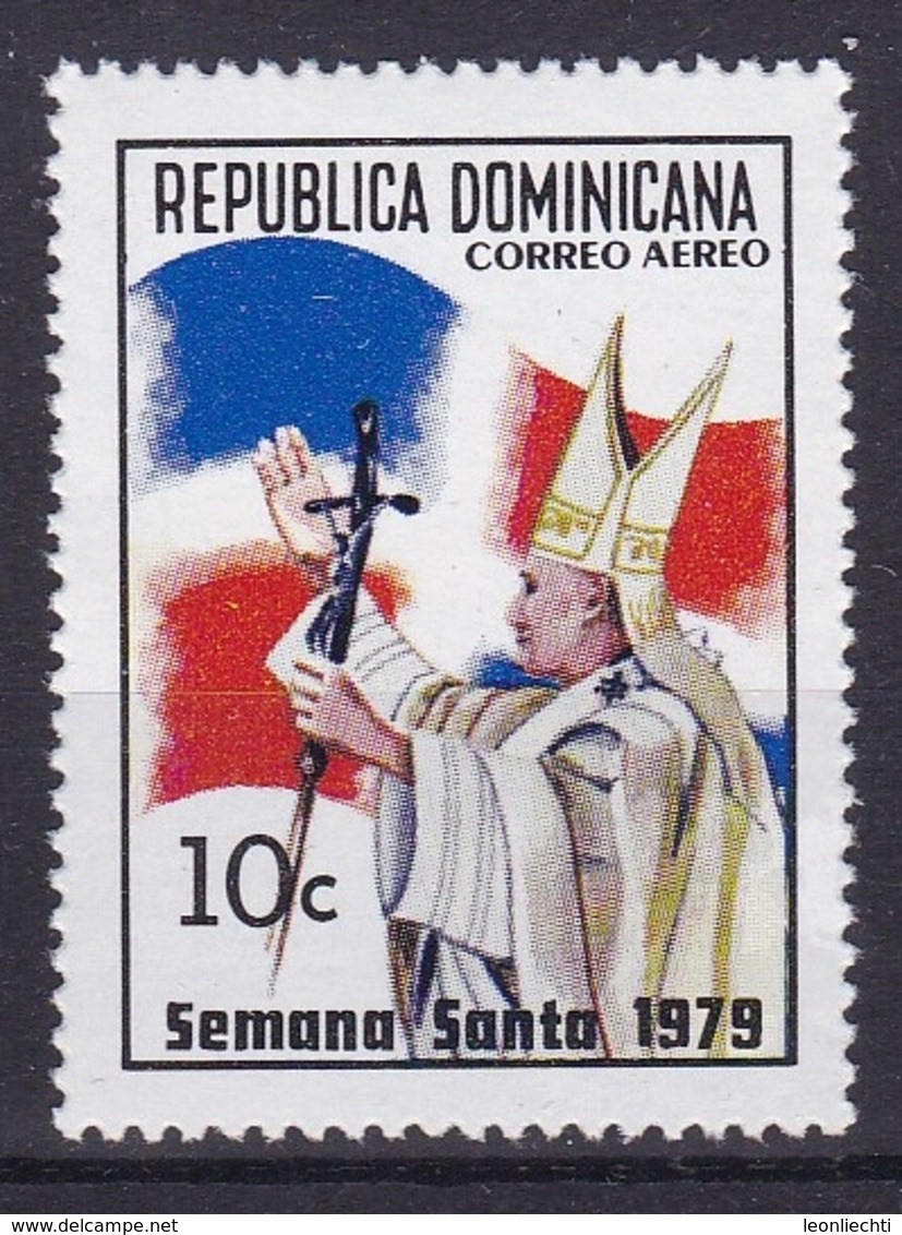 Dominikanische Republik, Flugpostmarke 1979.  9. April Heilige Woche, Mi: 1222 Papst Johannes Paul II - Christianisme