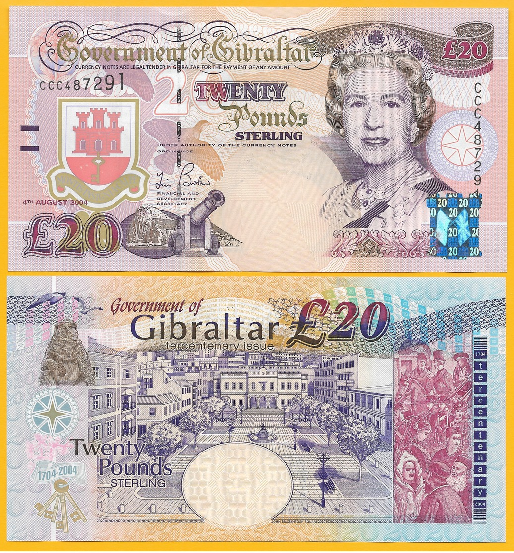 Gibraltar 20 Pounds P-31 2004 UNC Banknote - Gibraltar