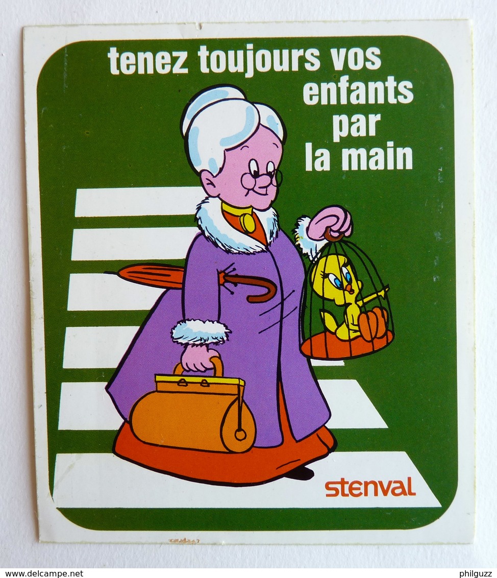 AUTOCOLLANT STENVAL TITI ET LA PREVENTION ROUTIERE N°10 1976 - Autocollants