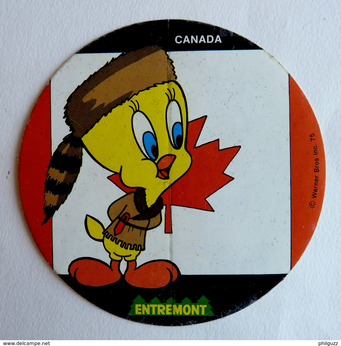 AUTOCOLLANT ENTREMONT TITI FAIT LE TOUR DU MONDE N°02 CANADA 1975 - Aufkleber