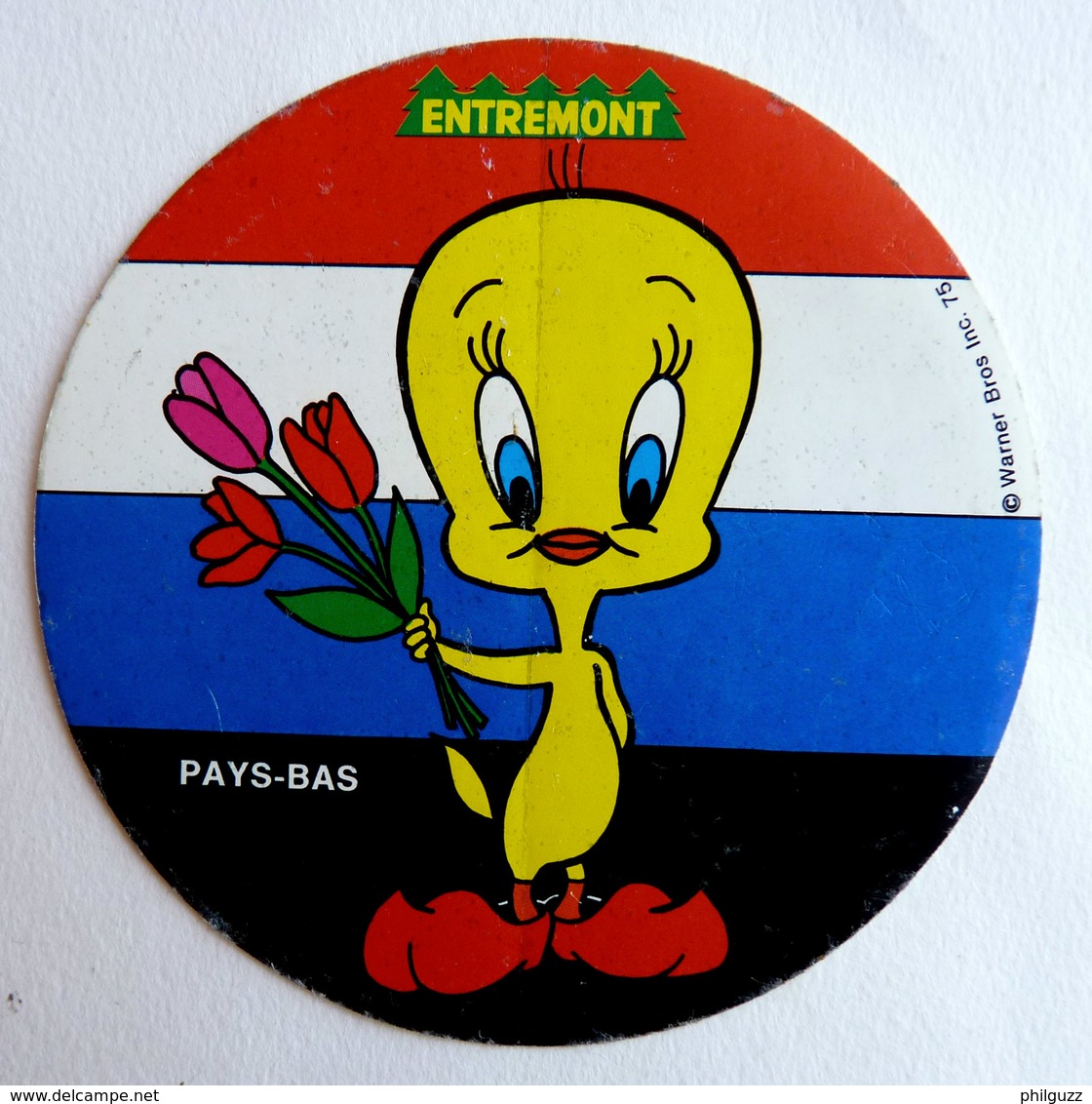 AUTOCOLLANT ENTREMONT TITI FAIT LE TOUR DU MONDE N°15 PAYS BAS 1975 - Stickers