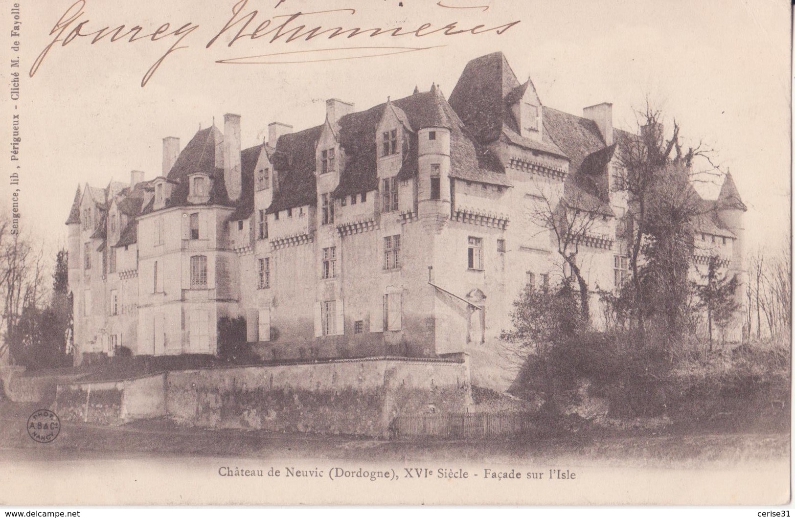 CPA - Château De NEUVIC (Dordogne) Façade Sur L'isle - Autres & Non Classés