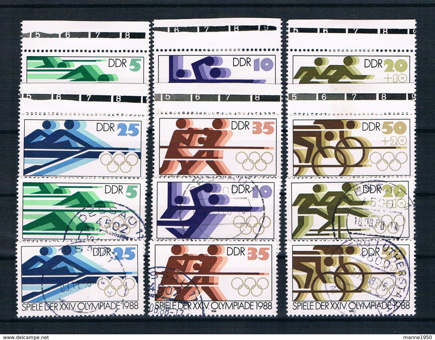 DDR 1988 Olympia Mi.Nr. 3183/88 Kpl. Satz ** + Gestempelt - Neufs