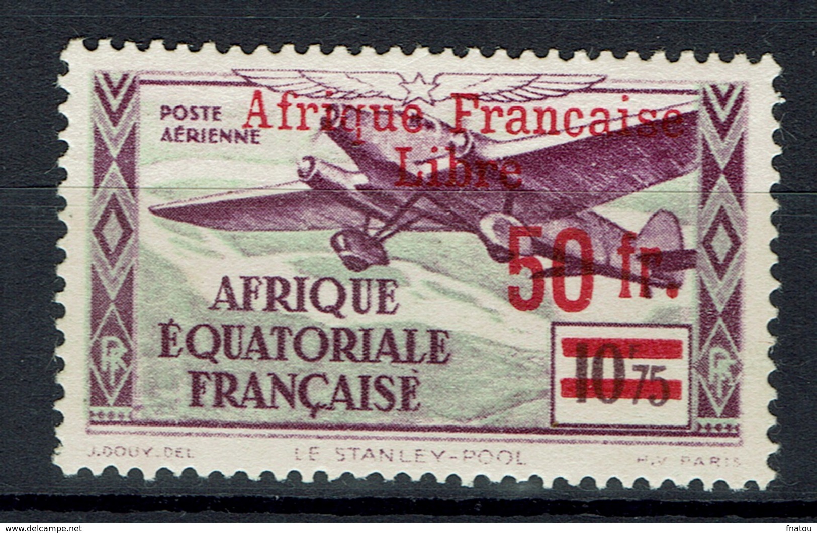 French Equatorial Africa, Overprint "Afrique Francaise Libre", "c" Instead Of "ç", 1940, MH VF  Airmail - Unused Stamps