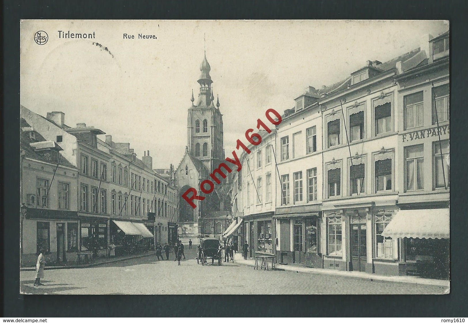 TIRLEMONT- Tienen. Rue Neuve. Commerces, Attelage, Animation. Circulé En 1911.  2 Scans. - Tienen