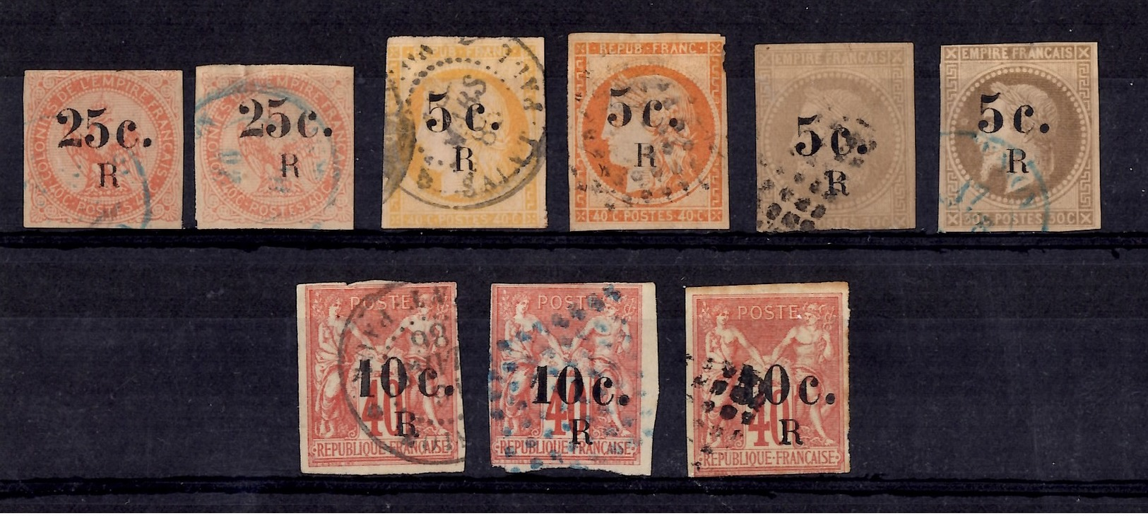 Réunion YT N° 4 (2), N° 5, N° 5A, N° 6, N° 6A Et N° 9 (3) Oblitérés. A Saisir! - Used Stamps