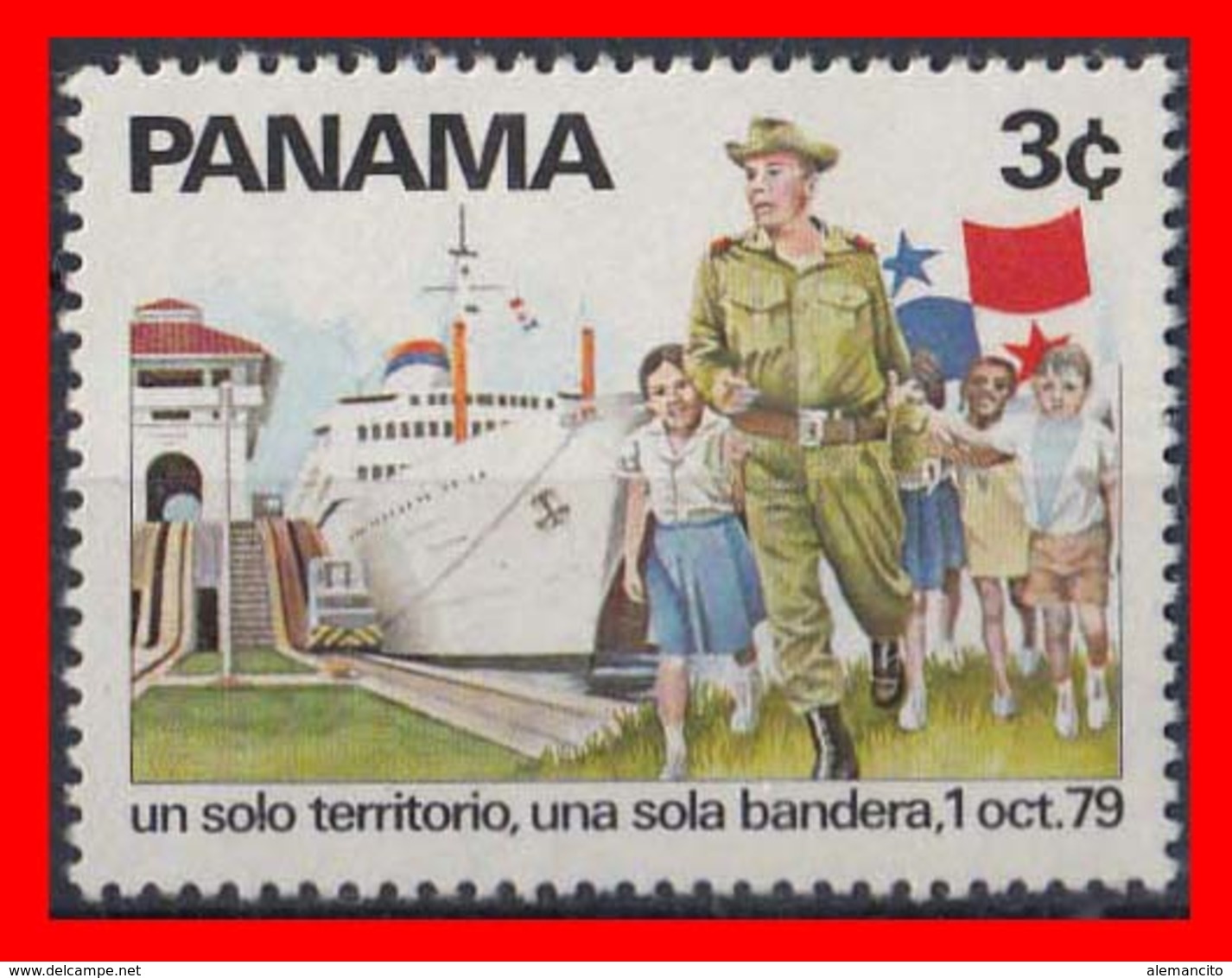 PANAMA  ( AMERICA DEL NORTE )  SELLO AÑO   SELLO AÑO  1979 FINA DE LA HEGEMONÍA DE ESTADOS UNIDOS - Panamá