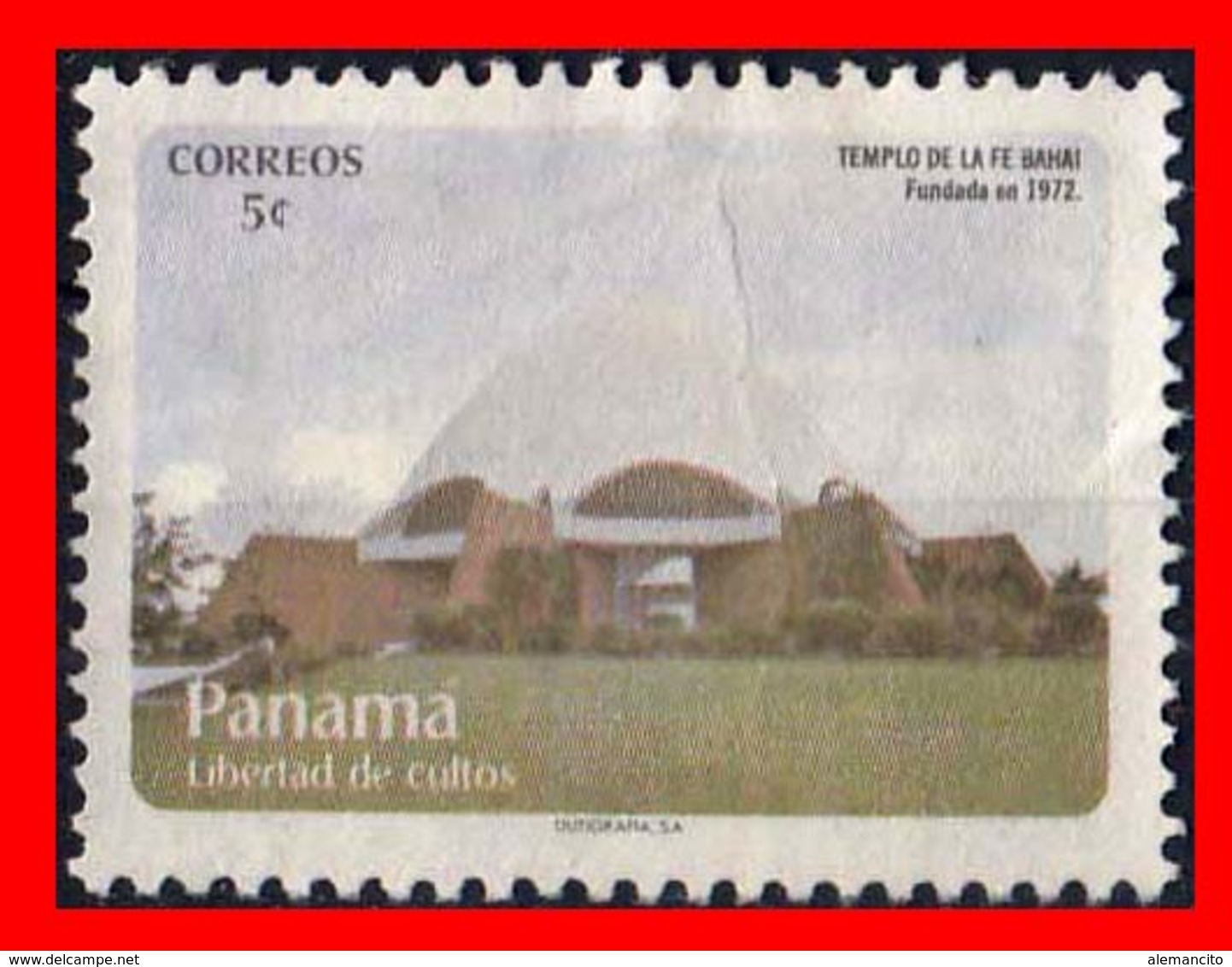 PANAMA  ( AMERICA DEL NORTE )  SELLO  1972 LIBERTAD DE CULTOS - Panamá