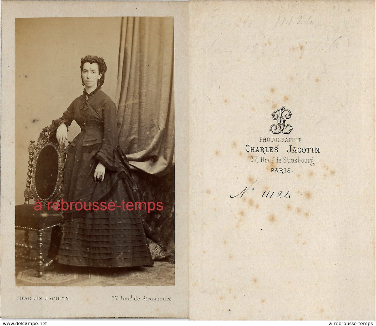 CDV époque Second Empire-mode Femme-photo Charles Jacotin à Paris - Old (before 1900)