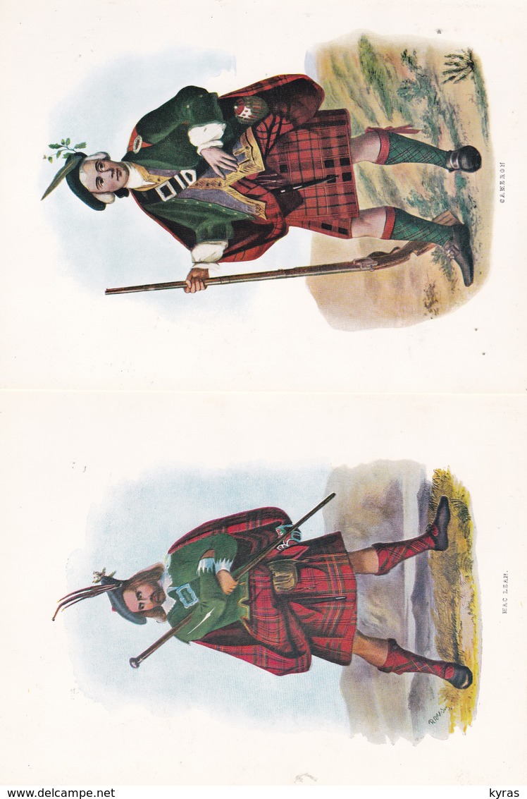 Lot 5 Images 15 X 20,5 Très Belles REPRO De Costumes écossais : Macleod, Clanranad, Cameron, Mac Lean , Buchanam - Autres & Non Classés