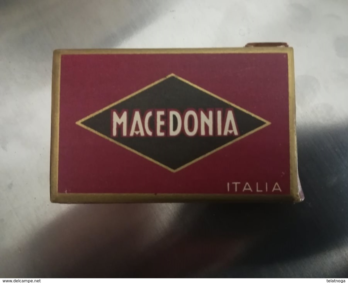 SCATOLINA SIGARETTE "MACEDONIA ITALIA" PRODOTTA IN GERMANIA SU LICENZA MONOPOLIO ITALIANO 1934 - Schnupftabakdosen (leer)