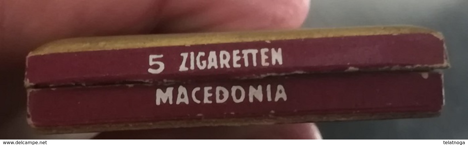 SCATOLINA SIGARETTE "MACEDONIA ITALIA" PRODOTTA IN GERMANIA SU LICENZA MONOPOLIO ITALIANO 1934 - Cajas Para Tabaco (vacios)