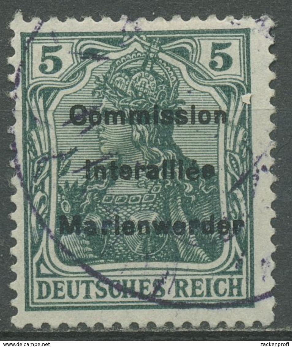Marienwerder 1920 Germania Mit Schwarzem Aufdruck 15 Gestempelt - Autres & Non Classés