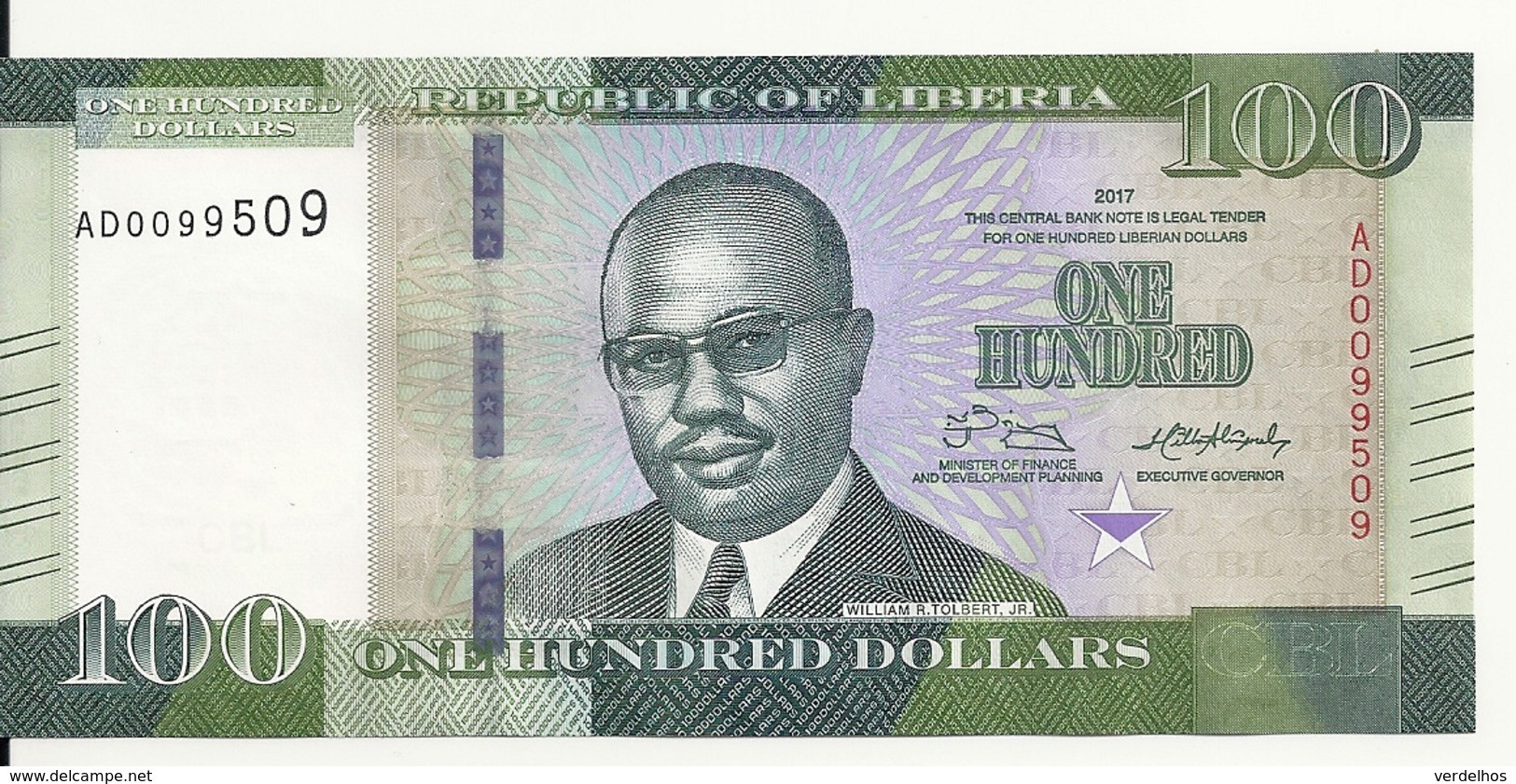 LIBERIA 100 DOLLARS 2017 UNC P 35 B - Liberia