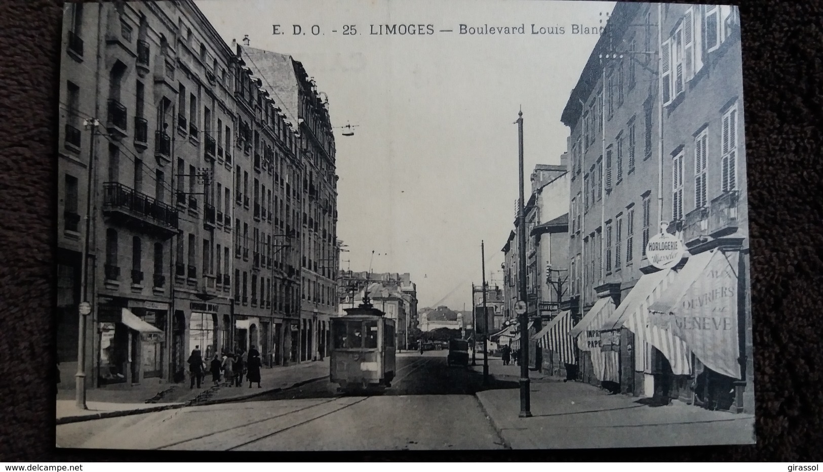 CPA LIMOGES 87 BOULEVARD LOUIS BLANC TRAMWAY HORLOGERIE E D O 1938 - Limoges