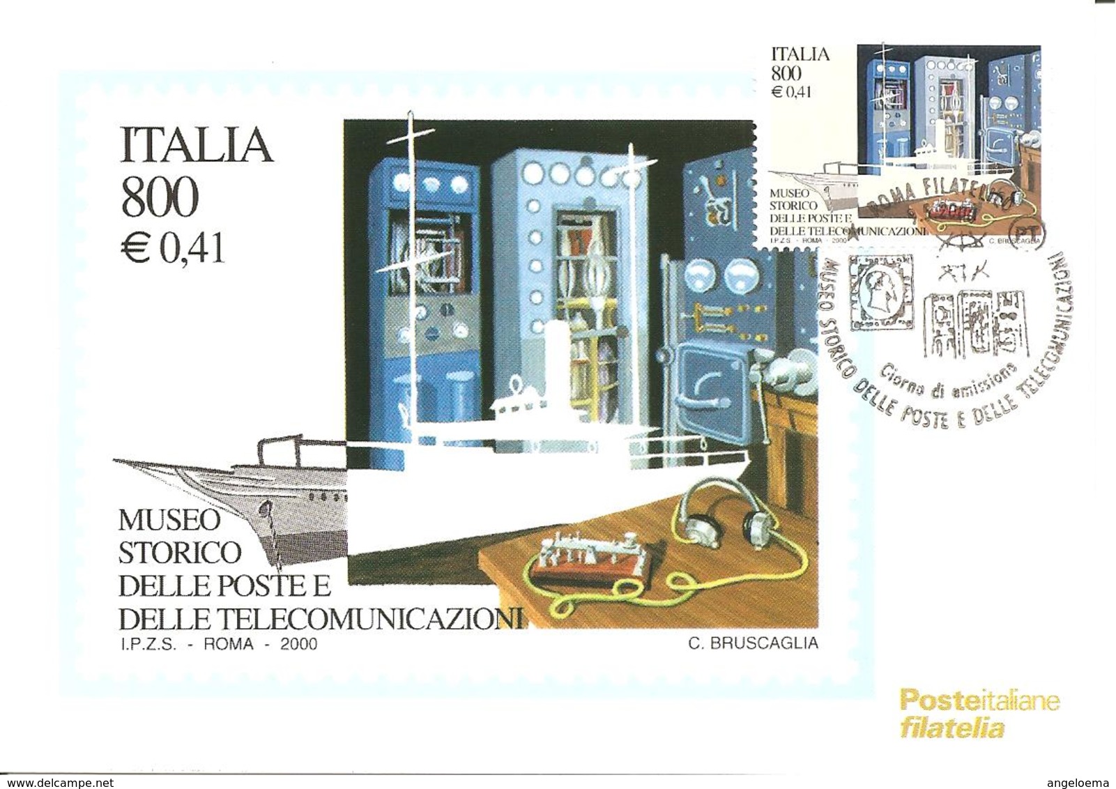 ITALIA - 2000 ROMA Museo Telecomunicazioni Cabina Radiotelegrafica Nave Elettra Di G. MARCONI Ann. Fdc Su Cartolina PT - Physics