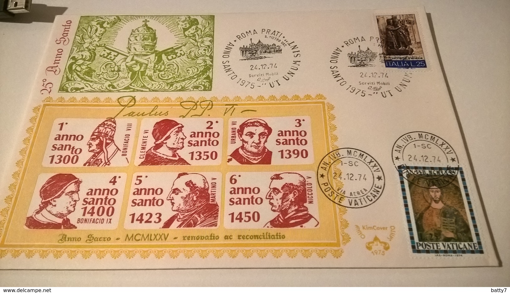 VATICANO 1974 ANNO SANTO '75 JUBILAEUM - Briefe U. Dokumente