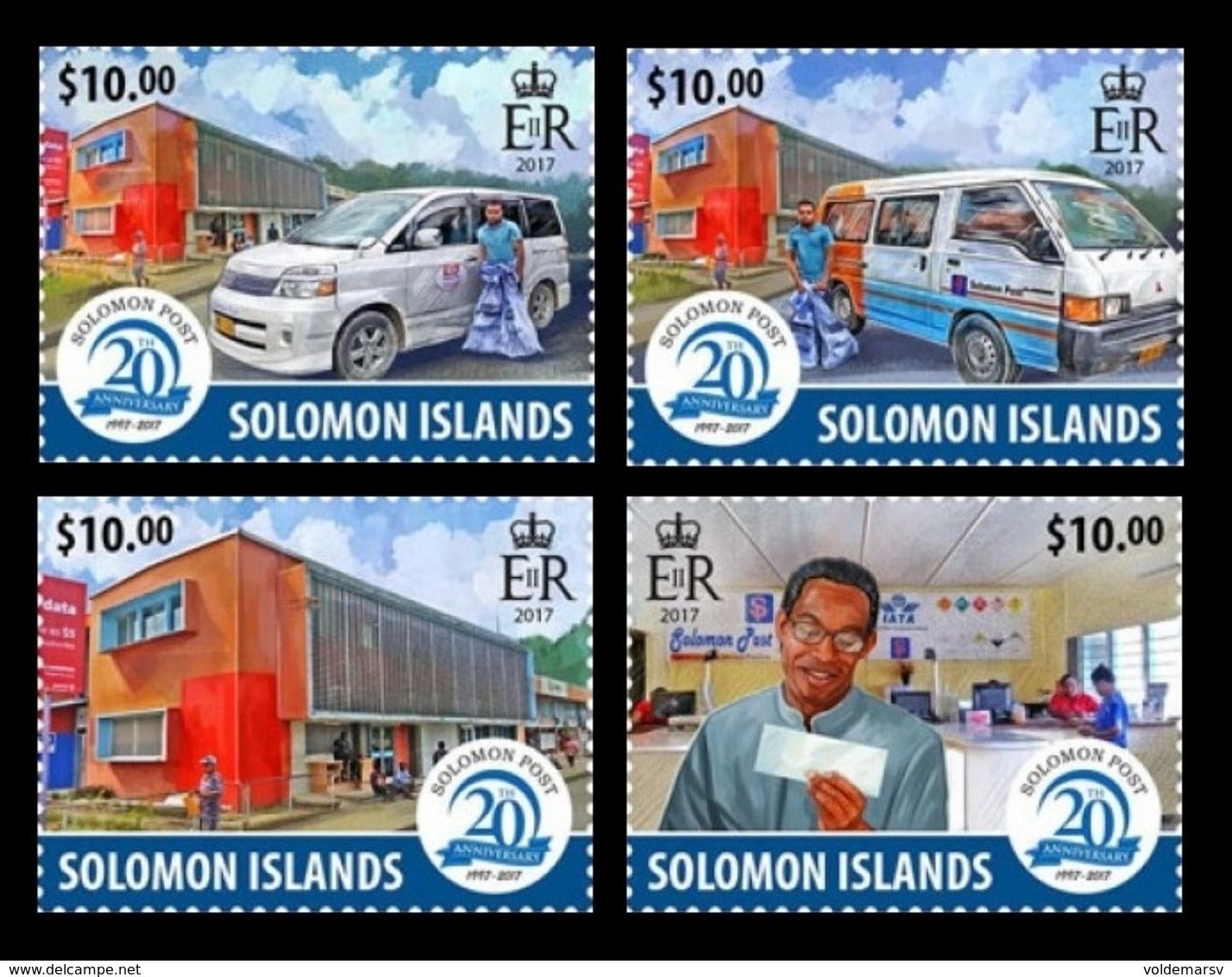 Solomon Islands 2017 Mih. 4746/49 Solomon Post. Cars. Post Offise MNH ** - Salomon (Iles 1978-...)