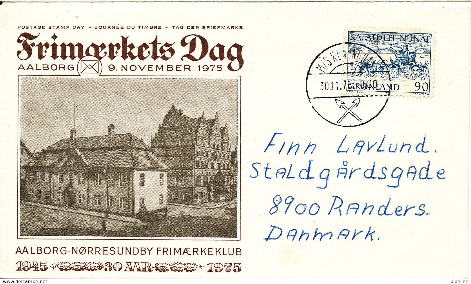 Greenland Ship Cover Sent To Denmark M/S KUNUNGUAK 30-11-1975 Sent To Denmark - Other & Unclassified