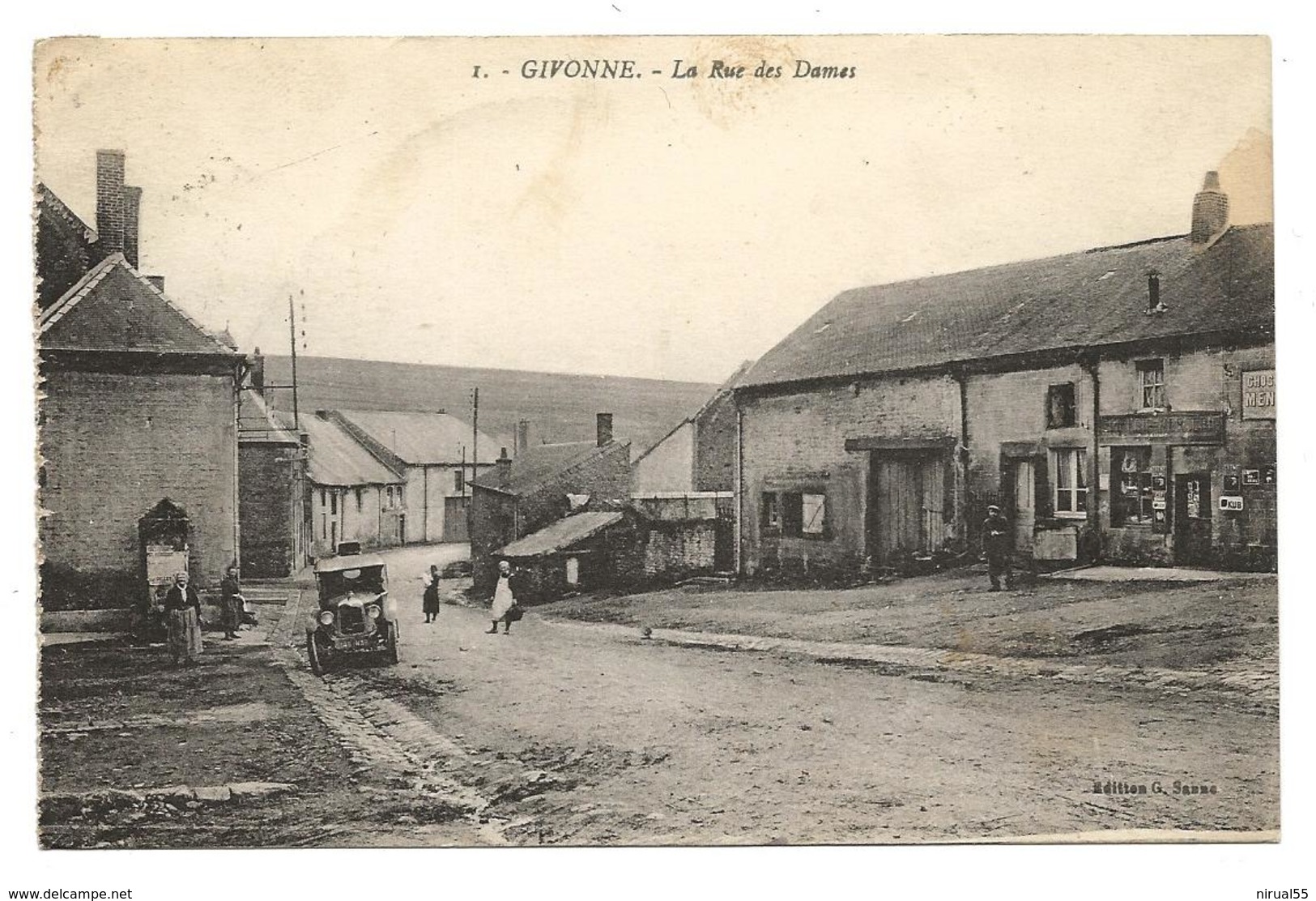 Ardennes GIVONNE La Rue Des Dames Tacot 1909 .... 2 Scans .......giv - Autres & Non Classés