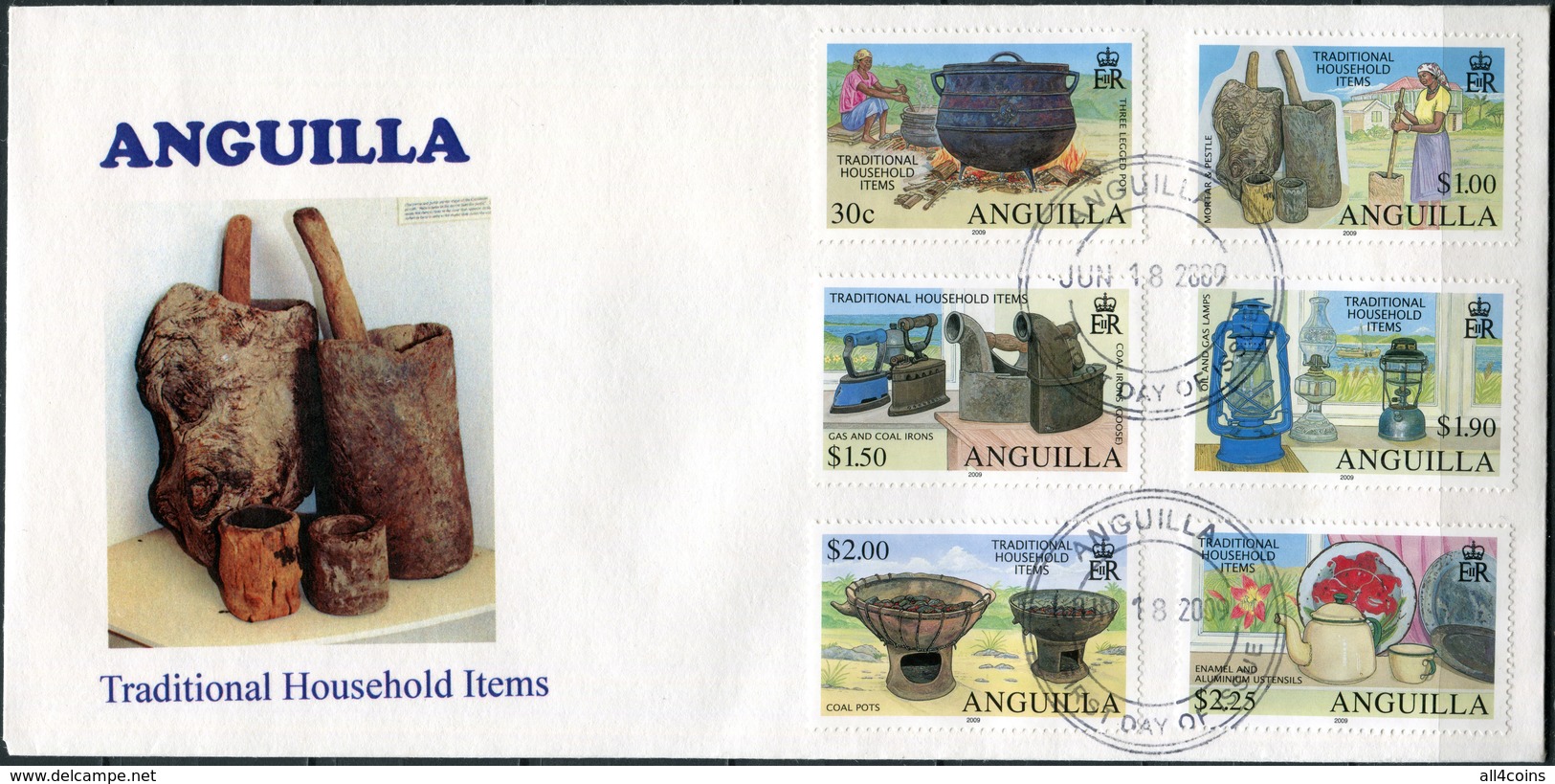 Anguilla. 2009. Traditional Household Items (Mint) First Day Cover - Anguilla (1968-...)