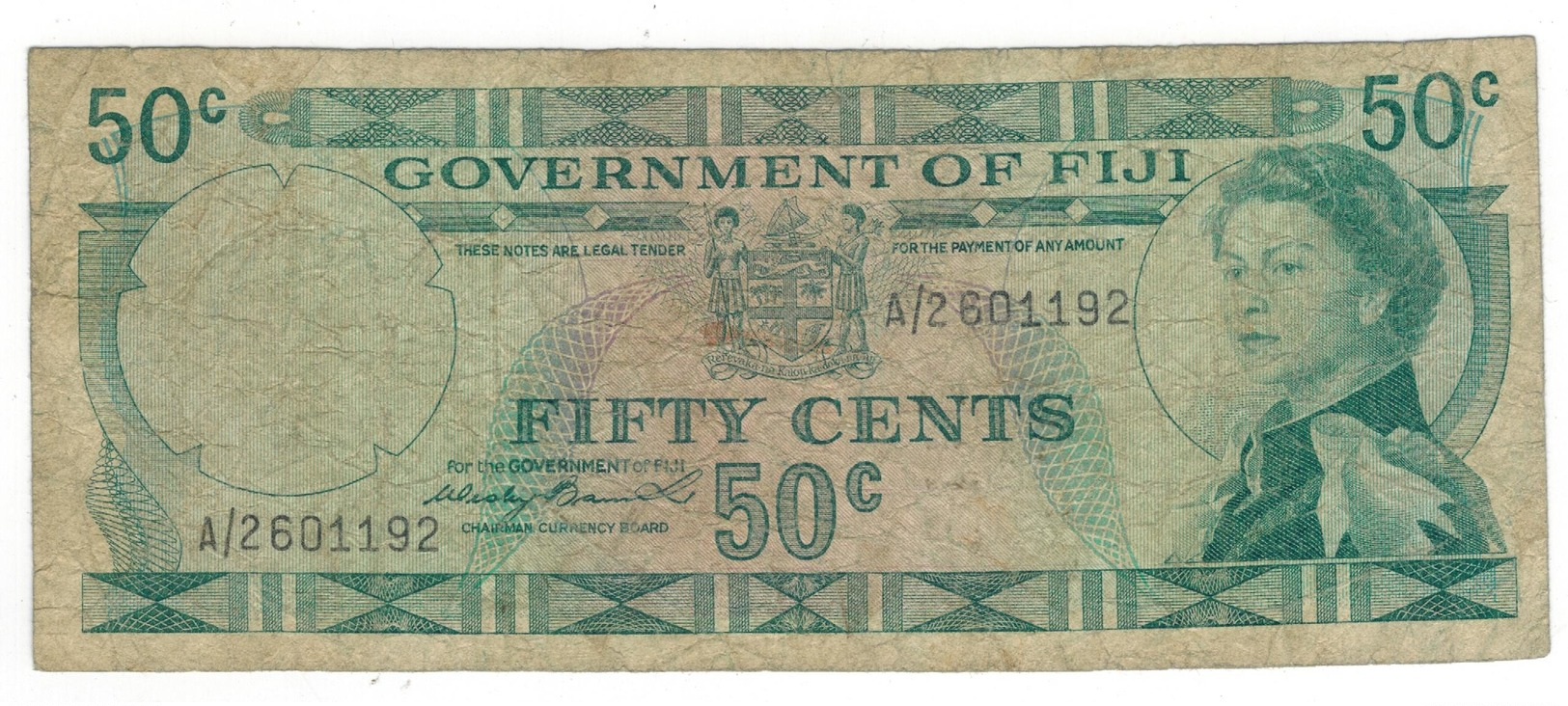 Fiji, 50 Cents, VG. - Fiji