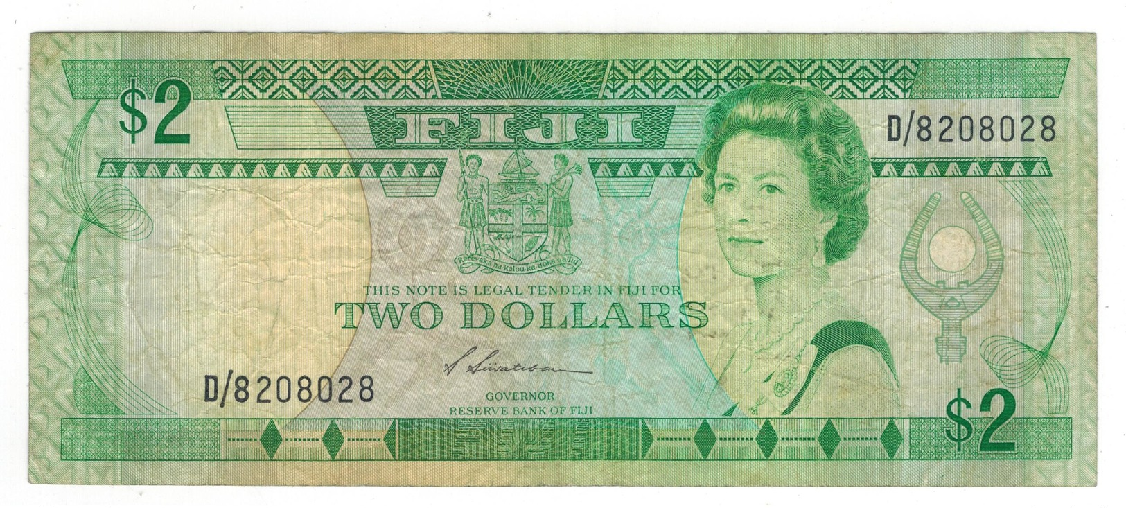 Fiji, 2 Dollars, F/VF. - Fidji