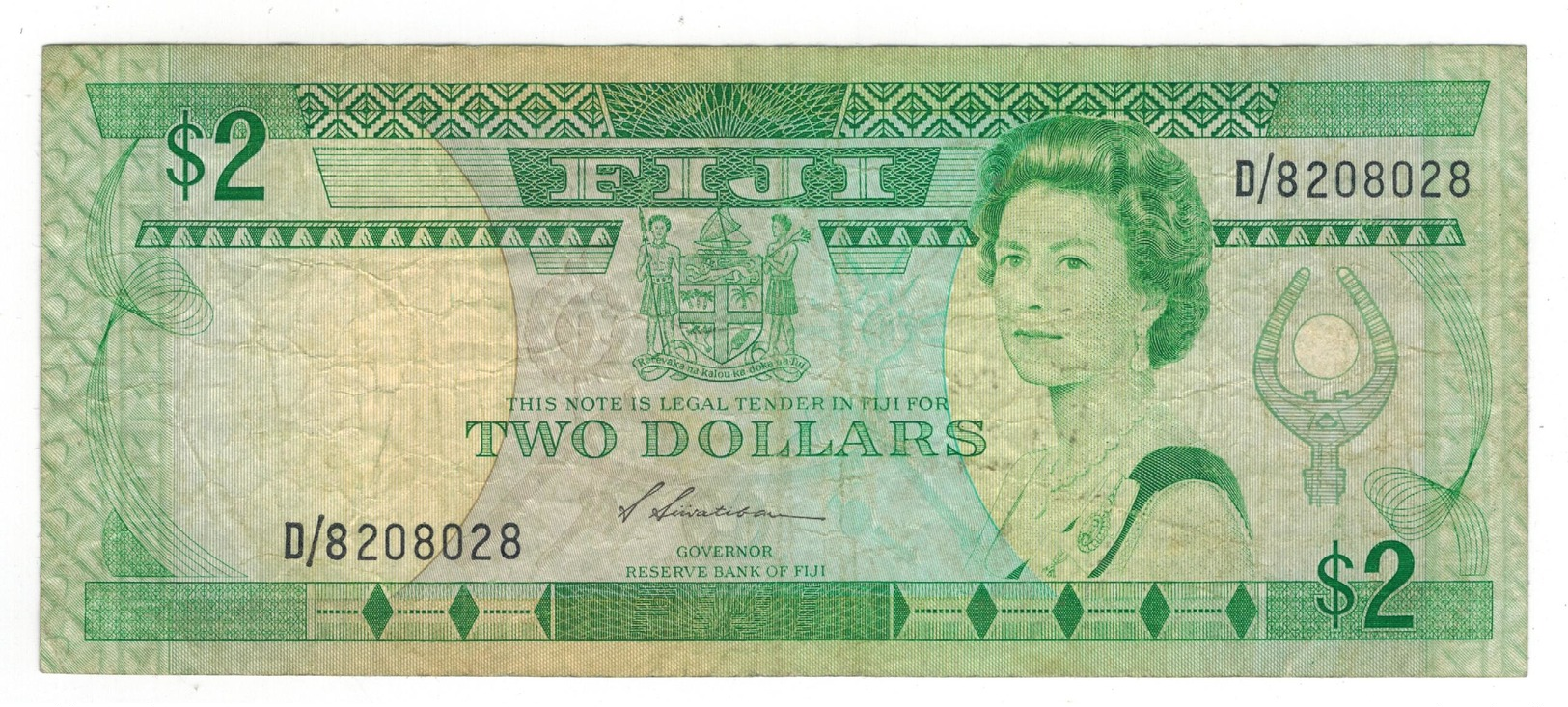 Fiji, 2 Dollars, F/VF. - Fiji