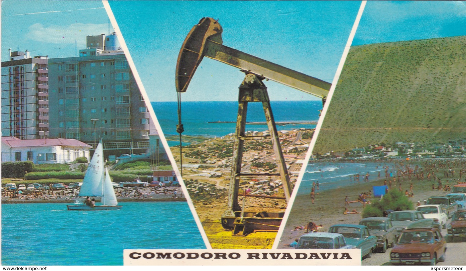 COMODORO RIVADAVIA. MULTIVISTA. CHUBUT. LIZ COLOR. CPA CIRCA 1970s - BLEUP - Argentina