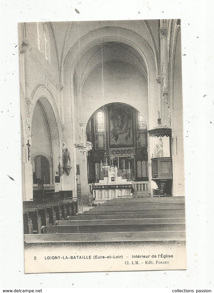 Cp ,  28 , LOIGNY LA BATAILLE , Intérieur De L'église,vierge , Ed. Forget - Loigny