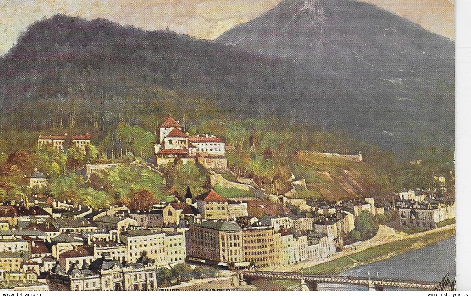 AK 0205  Salzburg Vom Mönchsberg - Künstlerkarte " Oilette " Um 1910-20 - Salzburg Stadt