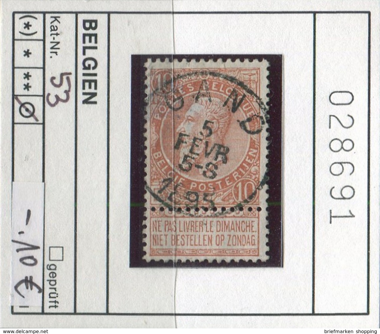 Belgien - Belgique -  Belgium - Belgie - Michel 53 - Oo Oblit. Used Gebruikt - 1893-1900 Schmaler Bart