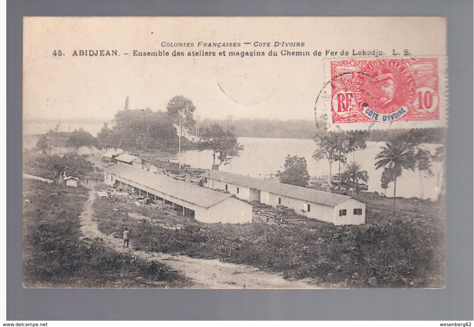 Cote D'Ivoire Abidjean Ensemble Des Ateliers Et Magasins Du Chemin De Fer De Lokodjo 1911 OLD POSTCARD - Côte-d'Ivoire