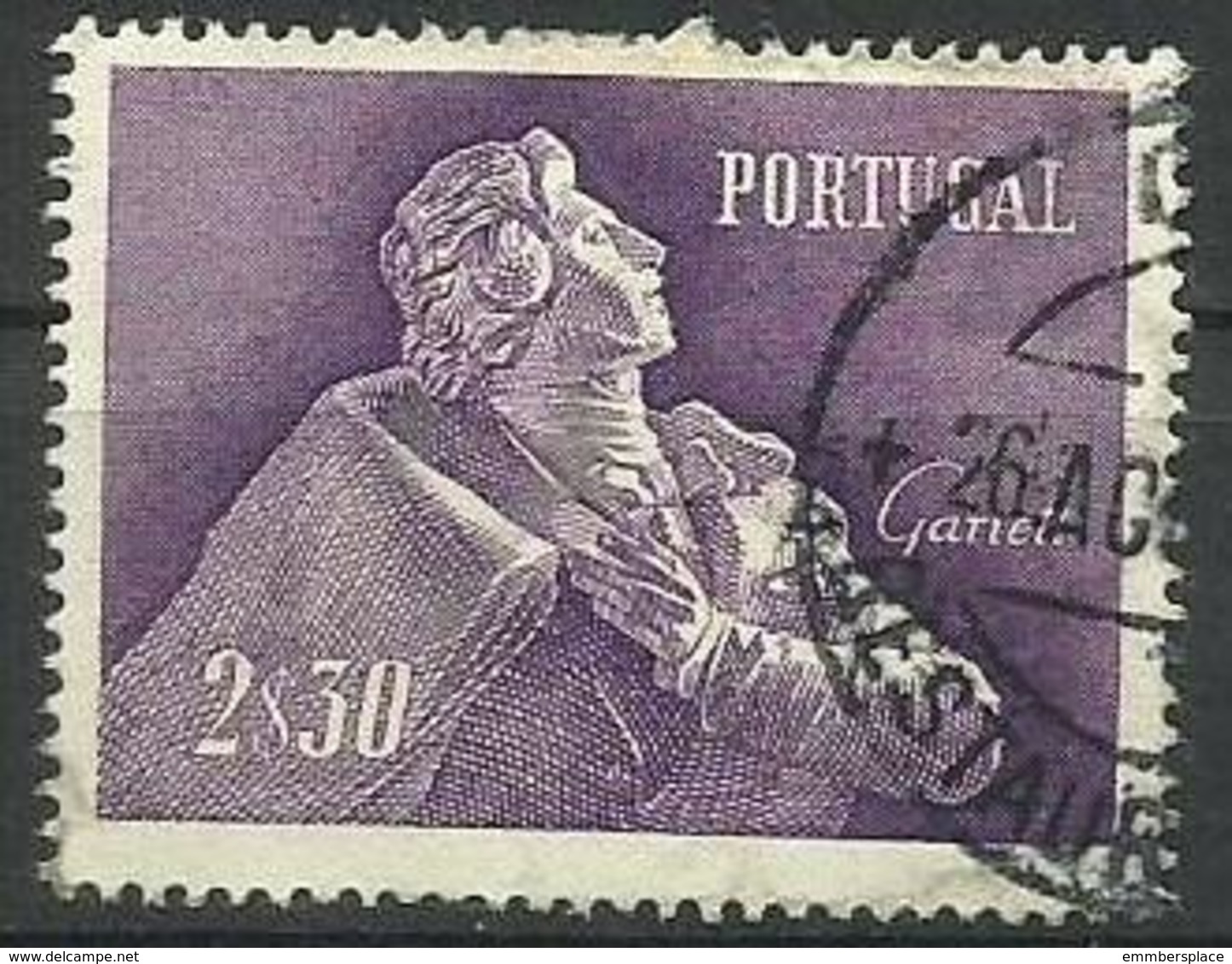 Portugal - 1957 Almeida Garrett 2e30 Used  SG 1143  Sc 825 - Used Stamps