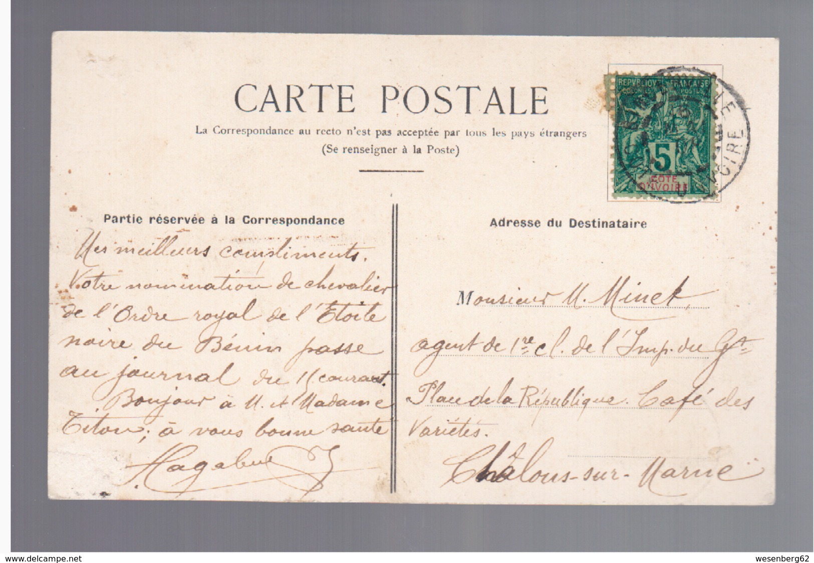 Cote D'Ivoire Au Baoule Dans La Brousse Ca 1910 OLD POSTCARD - Côte-d'Ivoire