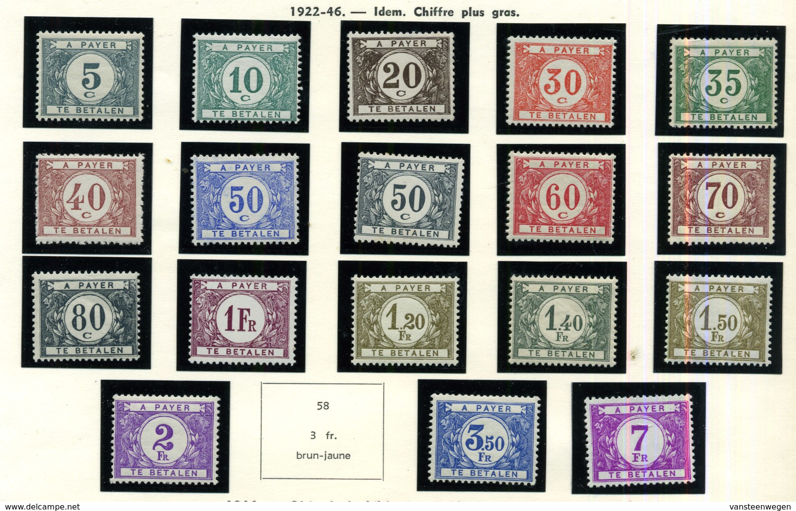 Belgique Taxes 1922 ** COB 32/48 Et 63 - Timbres