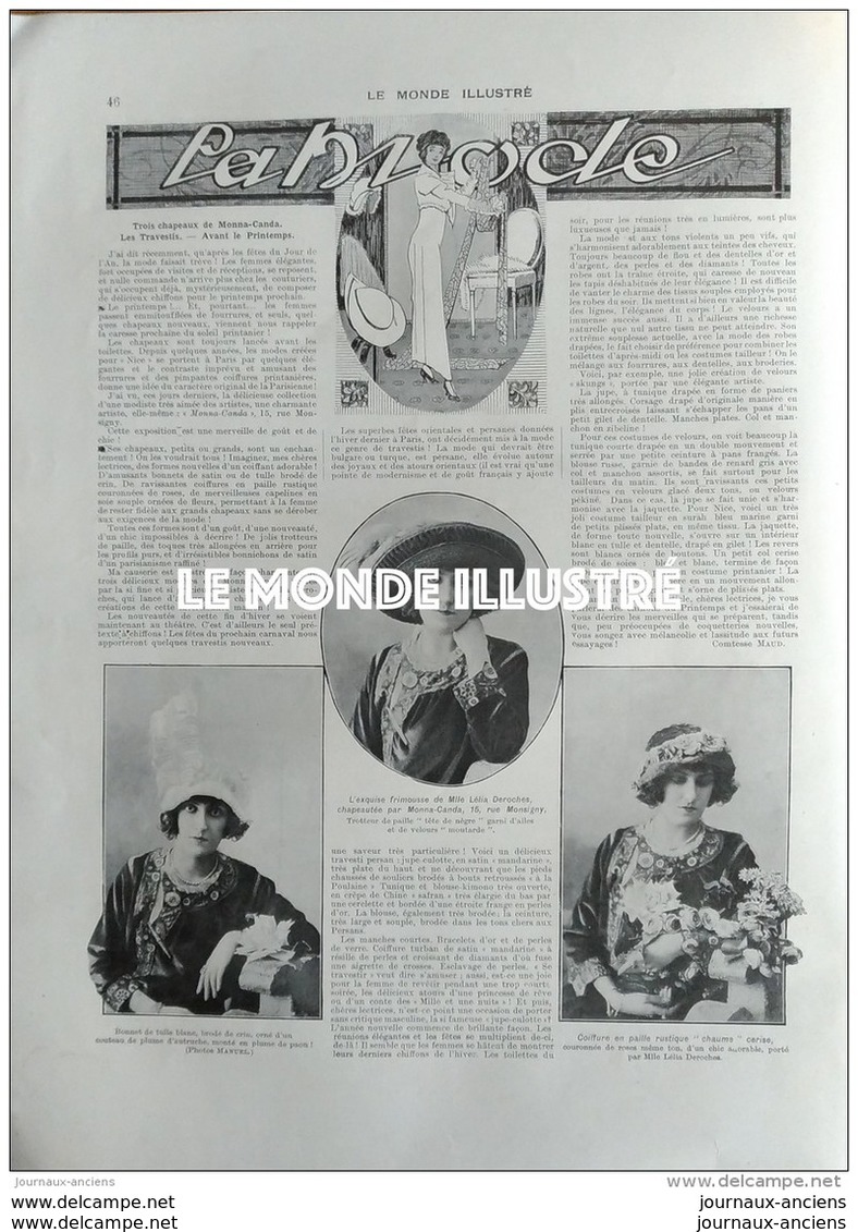 1913 RAYMOND POINCARÉ - LES VICTIMES DU MASSENA - CONGO TELEGRAPHIE - FOUILLES DE SUSE - LES 6 JOURS - PHOTOTELEGRAPHIE