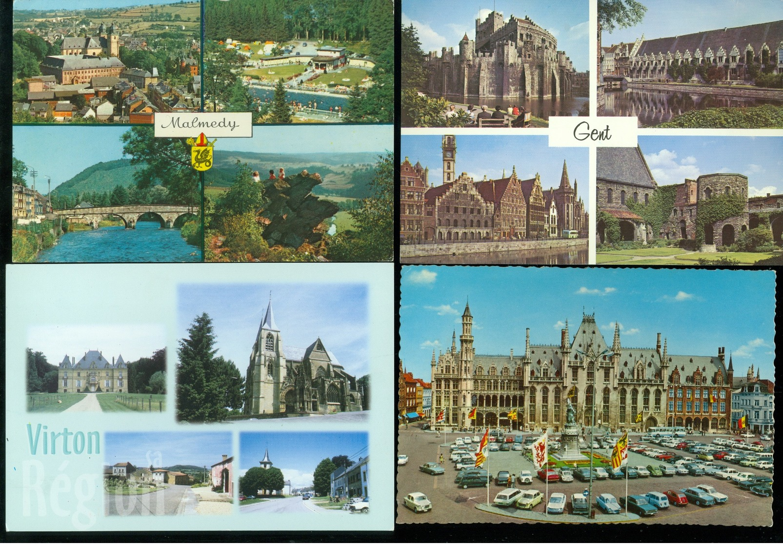 Beau lot de 60 cartes postales de Belgique  gr. format en couleurs  Mooi lot van 60 postkaarten van België groot formaat