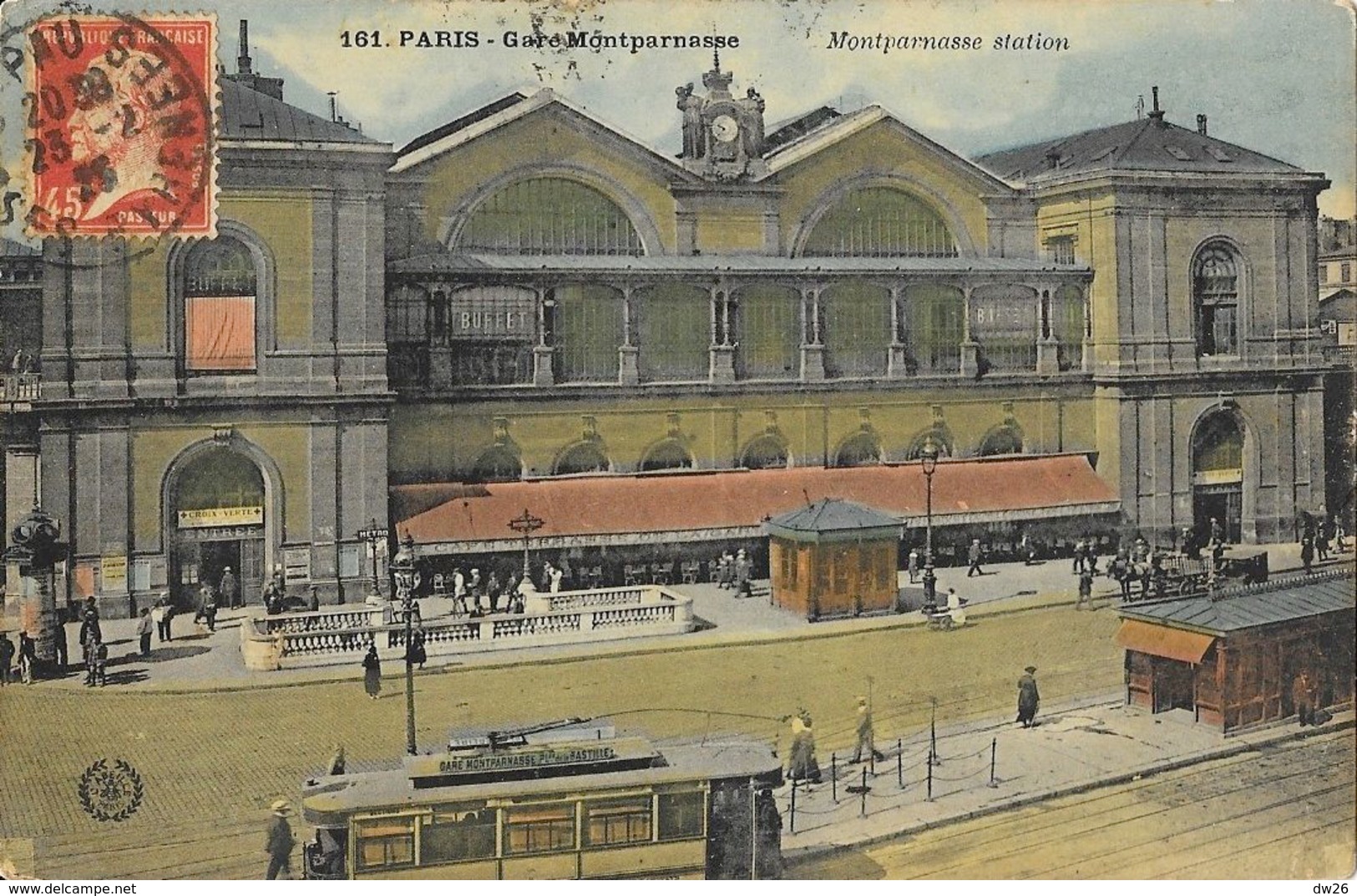 Paris - Gare Montparnasse (Station) Tramway - Carte L'Abeille N° 161 Colorisée - Stations, Underground