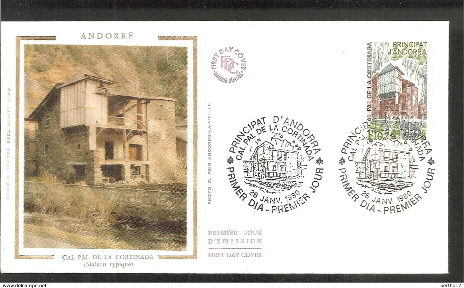 FDC ANDORRE 1980 MAISON TYPIQUE - FDC