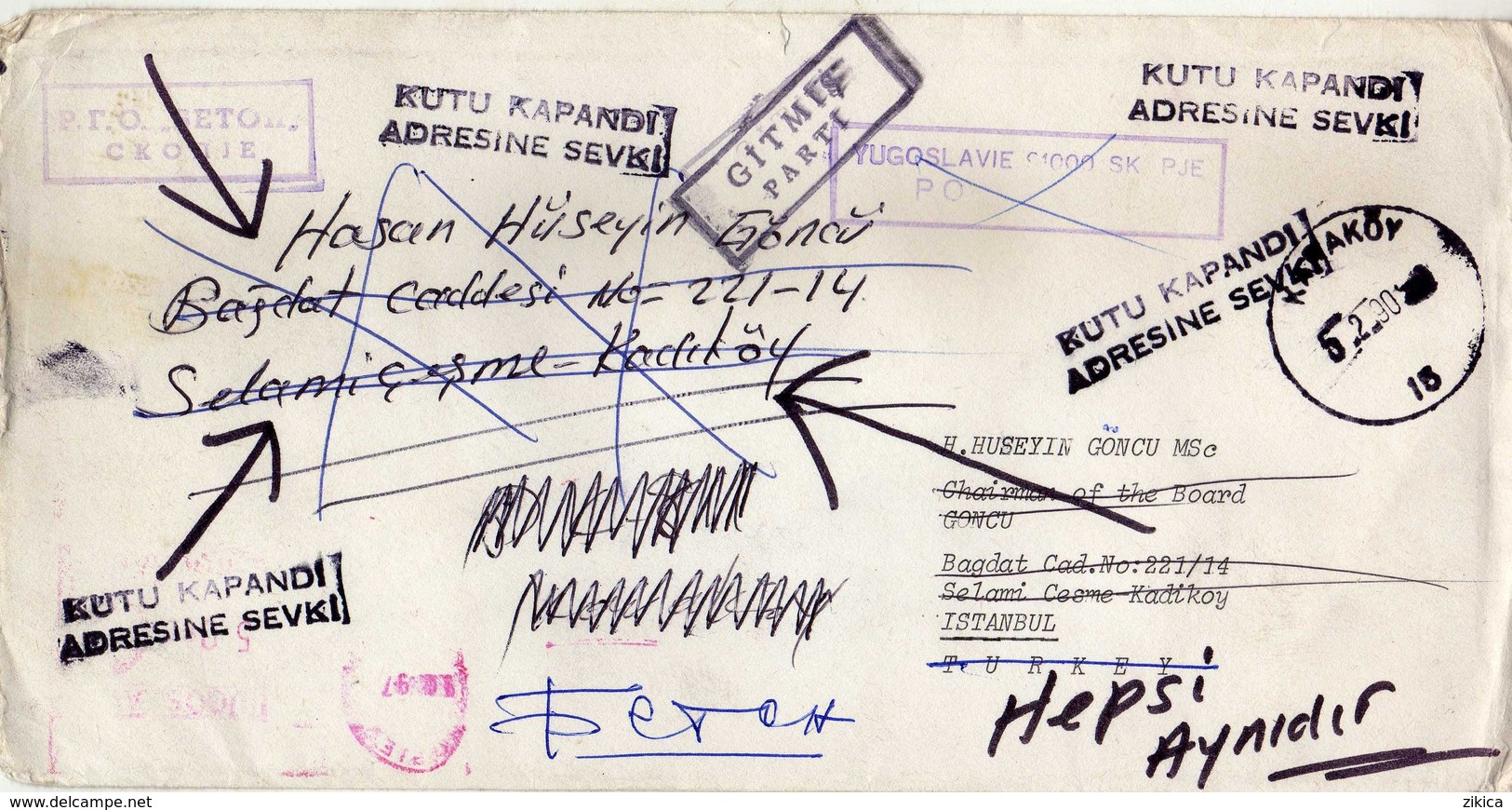 Macedonia Letter Via Turkey 1990 - RETOUR - North Macedonia